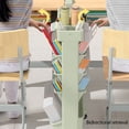thumbnail image 4 of Mobile 5-Tier Book Cart with Wheels, Study Desk Organizer for Kids/Adults, Green, 4 of 9