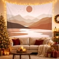 thumbnail image 3 of Neutral Mountains with Terracotta Sun and Birds, Calming Minimalist for Nature Lovers, Abstract Landscape Wall Decor, Housewarming Gift, Tapestry Wall Hanging for Living Room and Bedroom, 3 of 7