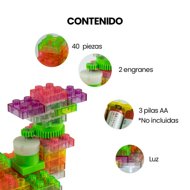 Bloques de Construcción Juguete con Luz Led Let´s Play 42 Piezas