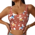 thumbnail image 2 of Haiem Cute Poodle Dog Pattern Womens Sports Bra - U Neck Padded Low Impact Yoga Bra Workout Crop Top Gym Moisture-Wicking Workout Vest -Small, 2 of 9