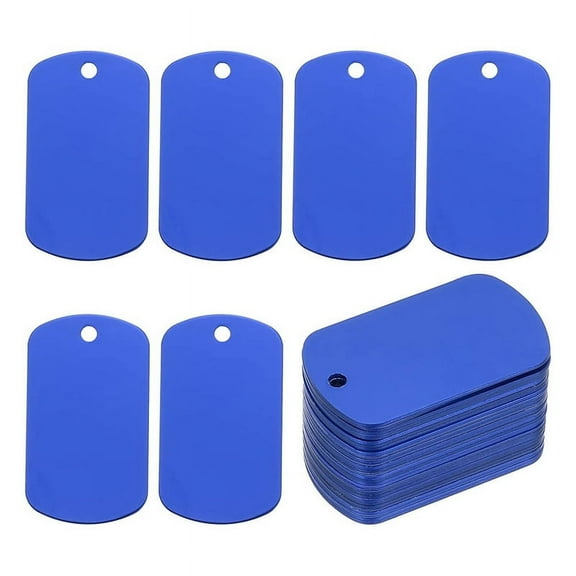 Metal Engraving Blank Tags, 60 Pcs Rectangle Aluminum Blank Tags Metal DIY Tag with Hole for Engraving