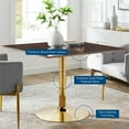thumbnail image 6 of Modway Verne 40" Square Modern Wood & Metal Dining Table in Cherry Walnut/Gold, 6 of 6