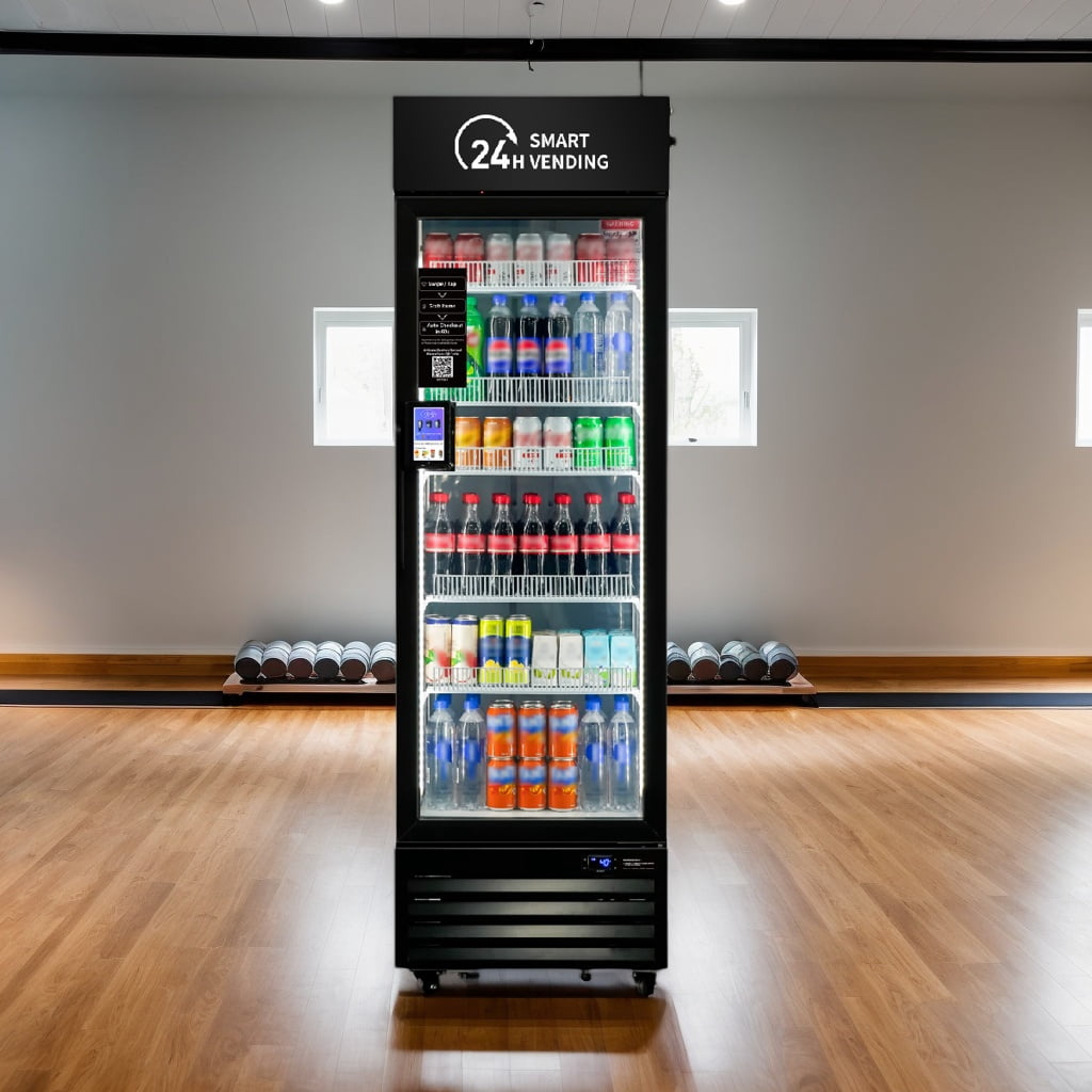 DC-360D Combo Vending Machine,Smart Refrigerated Vending Machine with Touch Card Reader (Black)