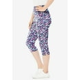 thumbnail image 3 of Woman Within Plus Size Stretch-Cotton Knit Pull-On Printed Capri Leggings, 3 of 4