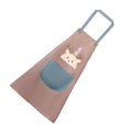 thumbnail image 2 of Maoww Apron Adjustable PVC Sleeveless Apron Pocket Strap Cooking Bib Kitchen Accessory, Type 2, Pink, 2 of 6