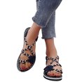 thumbnail image 5 of 2025 Clearance! asdoklhq Sandals for Women Clearance Under $10,Summer Ladies Flip-Flops Flat Heel Bohemian Roman Sandals Casual Flip Flops Women's Shoes, 5 of 8