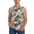 thumbnail image 2 of Lsque Rose Flowers Print Men's Cotton Blend Sleeveless Muscle Shirts (S-3XL)- Moisture Wicking, Odor Protection, UPF 30+,, 2 of 8