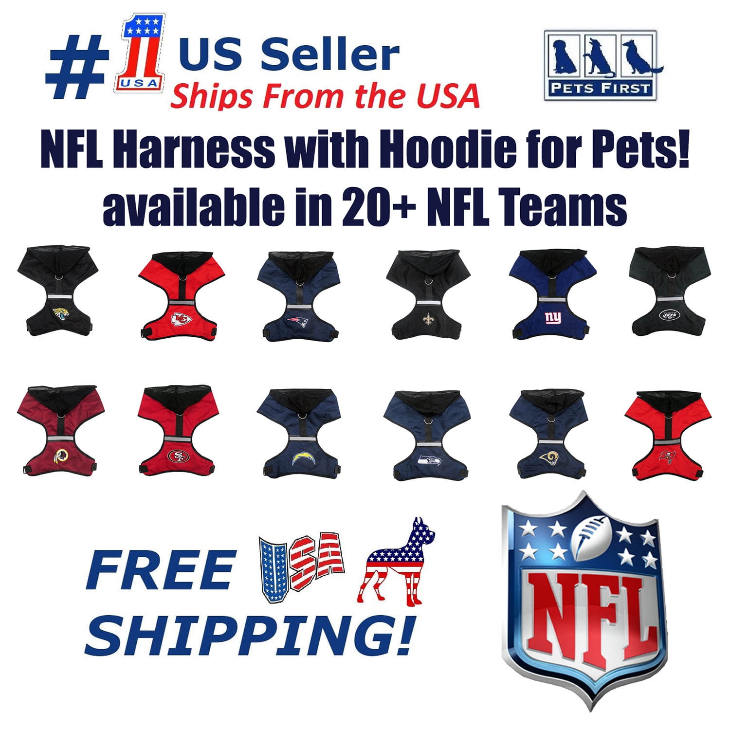 Buffalo bills dog harness Clearance