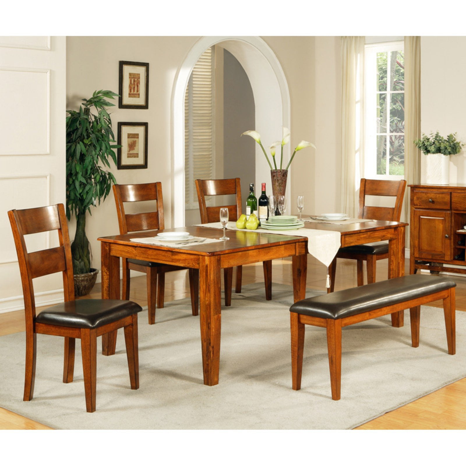 Steve Silver Mango 6 Piece Dining Table Set Light Oak Steve Silver Mango 6 Piece Dining Table Set Light Oak