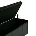 thumbnail image 3 of Avalon 48 inch Wide Contemporary Storage Ottoman Bench in Midnight Black Vegan Leather, 3 of 7