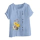 thumbnail image 4 of Camiseta suelta informal de verano con cuello redondo y manga corta con estampado de flores para mujer OAVQHLG3B Store  lin121212, 4 of 4