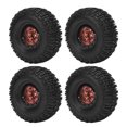 thumbnail image 1 of 4pcs RC Crawler Wheels Hub and Tires Set, Anti Scratch Plastic Aluminum Alloy Wheel Rim Kit for RC Car 120x46mm, 1 of 7