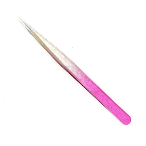 Unique Bargains 1 Pc Women Durable Peacock Eyelash Extension Tweezers for Vacation Rose Red Gold Tone Stainless Steel
