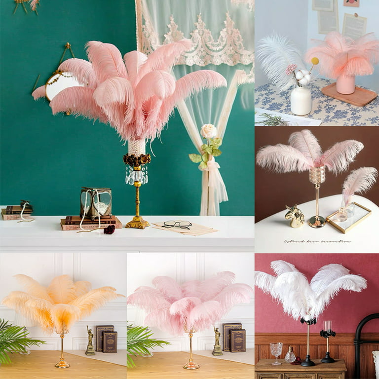 1/2/5pcs 35-40cm Colored Ostrich Feather For Crafts White Feathers Vases  Wedding Party Decoration Handicraft Accessories DIY