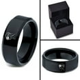 thumbnail image 4 of Mens Black Wedding Band Mothers Day Tungsten Ring Gamer Unique Gifts for Her Rare Engraved Jewelry, 4 of 7