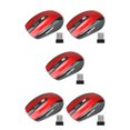thumbnail image 2 of jesticaly Computer 2.4Ghz Wireless Optical Mouse Quick Speed Low Latency 6 Buttons Plastic Gaming Mice Desktop PC Portable Red 5Set, 2 of 6