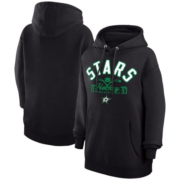 Men's Starter Black Dallas Stars Puck Pullover Hoodie