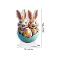 thumbnail image 2 of Living Room Shelf 7.87in 2D Acrylic Rabbit and Easter Egg Desktop Ornament Spring Table Centerpiece Easter Home Decoration Display Sign, 2 of 9