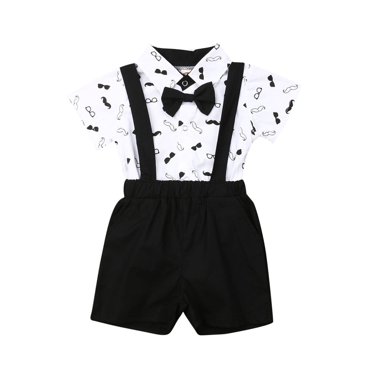 Lilax Baby Boy Gentleman Tuxedo Footie Christmas Holiday Outfit with Bow Tie 