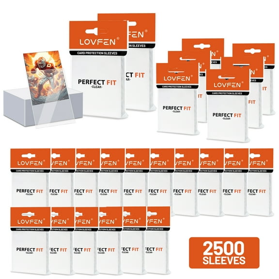 2500 Counts Card Sleeves, Clear Penny Sleeves for Trading Cards, Baseball Card Sleeves, Soft Trading Cards Sleeve Fit for MTG, TCG, Baseball Cards, Football Cards, Game Cards