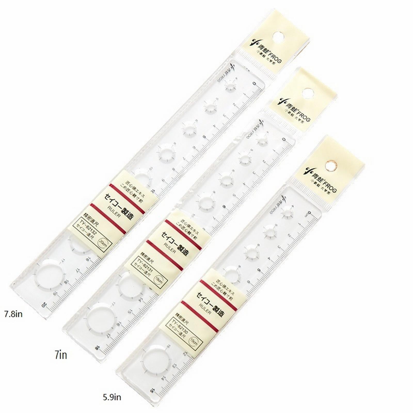 6 In Flexible Rubber Ruler With Hole, Transparent Shatterproof Wave Line Ruler, Clearance Office Supplies for Teens & Adults