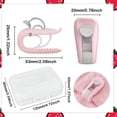 thumbnail image 2 of pinzas de plástico para funda de edredón, 53 x 26 x 20 cm, reutilizables, antideslizantes, con caja de almacenamiento para colchas, mantas y ropa, color rosa, 2 of 5