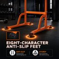 thumbnail image 5 of Adjustable Height Iron Multi-Function Power Tower Dip Station, with PU Elbow Protection Pads for Home Gym Strength Training, Orange, 5 of 7