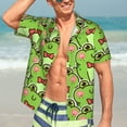 thumbnail image 7 of Fuzoiu Cute Green Frog Print Hawaiian Shirt for Men, Summer Beach Casual Short Sleeve Button Down Shirts, Men’s Beach Summer Shirts with Pocket,Medium, 7 of 7