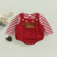 thumbnail image 2 of Baby Girls Jumpsuit Outfit Striped Long Sleeve Tops and Rompers Set, 2 of 8