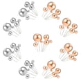 thumbnail image 4 of 60 piezas de adornos para tartas con forma de bola, plateados y dorados, para fiestas., 4 of 7
