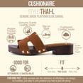 thumbnail image 2 of Cushionaire Thai 100% Genuine Leather Suede Platform Sandals for Women Adjustable Strap Heeled Slide Sandals with Memory Foam Comfort, 2 of 26
