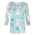 thumbnail image 4 of Jinhomg Easter Day 3/4 Sleeve Shirts for Women Cute Graphic Tee Colorful Spring Casual Blouses Tops Multicolor L, 4 of 7