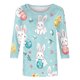 thumbnail image 4 of Tops de Cuello Redondo para las Mujeres Blusas Casuales 3/4 Manga Estampado de Carnaval Camiseta de Moda de Verano, 4 of 7