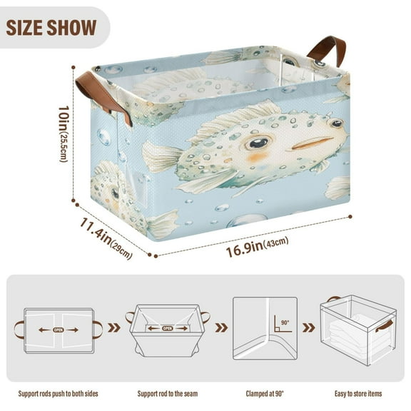BZSMCE Collapsible Fabric Cube Storage Bins Cute Puffer Design Pattern Storage Box