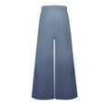 thumbnail image 3 of WREESH Womens Wide Leg Long Palazzo Pants Fashion Casual Elastic Waist Loose Full Length Pants Navy, 3 of 6