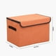 thumbnail image 3 of Cubo de almacenamiento plegable grande con tapa - Organizador de 24 L con asas para armario, azul, naranja, café y rosa, 36,5 x 24,8 x 24,8 cm, 3 of 7