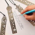 thumbnail image 3 of Regla de marcador de metal Juego de 4 Regla recta de metal creativa Marcador Regla ultrafina hueca Papelería para niños de Corea Suministros escolares de oficina ((carrusel, 3 of 5