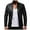 Black, variant on IYTR Men's Fashion Leather Jackets Zipper Stand-up Collar Plus Size Retro Leather Coats with Pocket Solid Color Long Sleeve Jacket Black XXXL