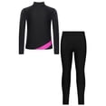 thumbnail image 6 of Aislor Girls Figure Skating Jacket Ice Ballet Dance Long Sleeve Jackets with Leggings for Competition Hot Pink 5-6, 6 of 7