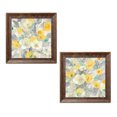 thumbnail image 2 of Gango Home Decor Contemporary Buttercups I & II Teal; Two 12x12in Art Prints in Gold Trim Brown Frames, 2 of 6