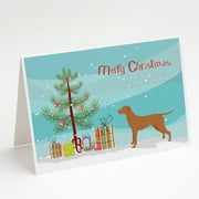 Caroline's Treasures Vizsla Christmas Greeting Cards with Envelopes, 5" x 7" (8 Count)