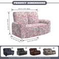 thumbnail image 6 of TSOVTHRID Pink Bohemia Leaf Print Loveseat Recliner Cover, 6-Piece Reclining Loveseat Covers with Elastic Bottom Sofa Furniture Protector for Pet Dog, 6 of 7