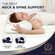 Royal Therapy Queen Contour Pillow – Adjustable Ergonomic Pillow, Cervical Neck Pillow for Sleeping, Memory Foam Neck Pillow, Best Pillow for Neck and Shoulder Pain & True Pillow for Neck Pain Relief