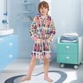 thumbnail image 5 of FORMRS Niños Bathrobe Unisex Hooded Robe Soft Plush Pajamas Sleepwear, Size 7-9T, Blue Jam Jars, 5 of 7