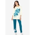 thumbnail image 5 of Woman Within Plus Size Floral Tee And Pant Set, 5 of 5