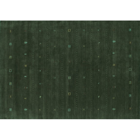 Ahgly Company Indoor Rectangle Abstract Turquoise Blue Contemporary Area Rugs, 2' x 4'
