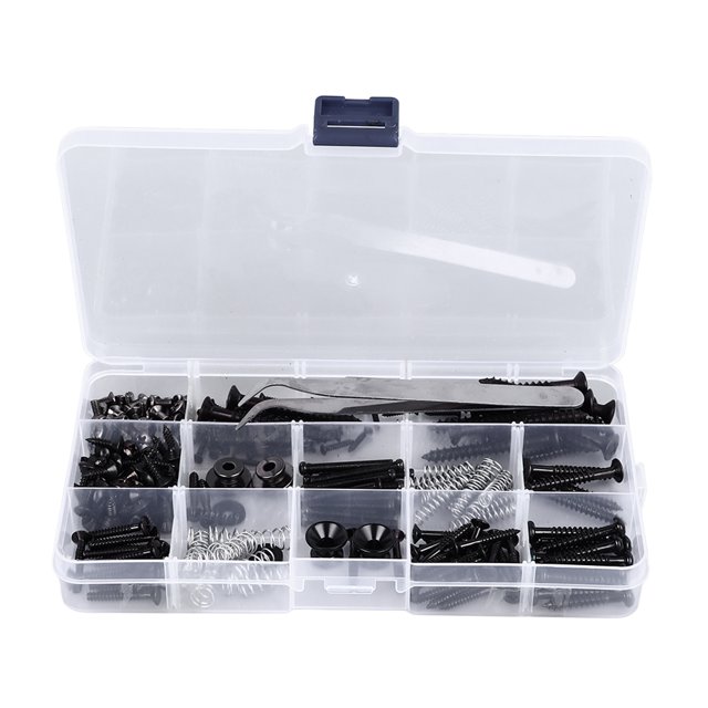 <p>Electric Guitar Repair Screw Kit, Metal And Iron Complete Electric Guitar Screw Kit Portable Durable 9 Types With Plastic Box For Replacement For Luthier</p>