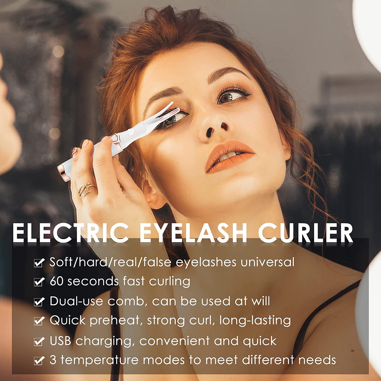 Heated Eyelash Curler by PEIPAI, Rechargeable Lash Curler with