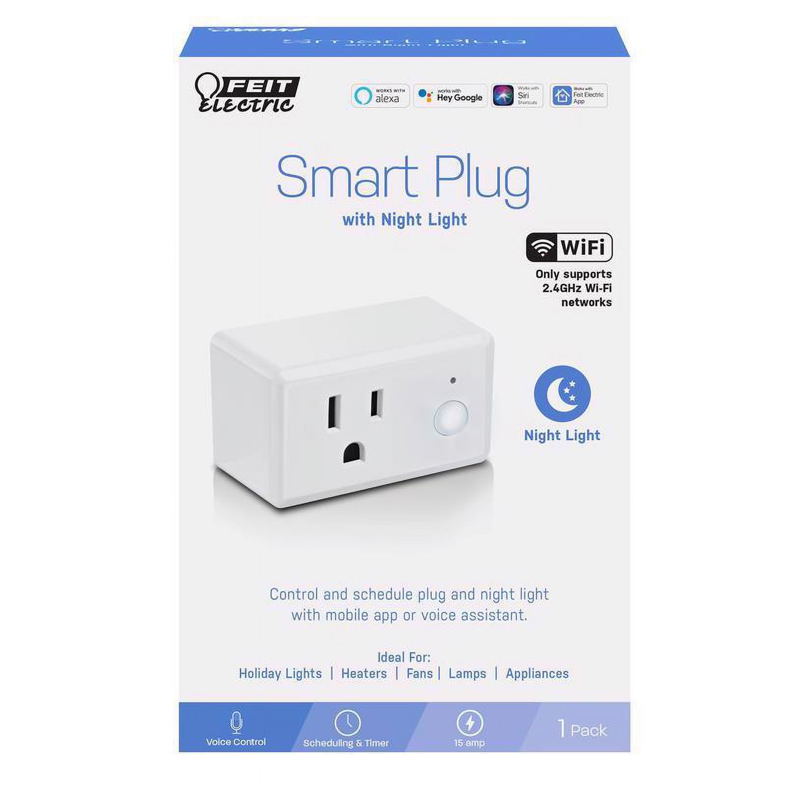Feit Electric PLUG/NL/WIFI Plug with Night Light Residential Plastic Smart 1-15R Boxed White