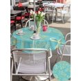 thumbnail image 5 of Outdoor Tablecloth with Umbrella Hole for Patio/Picnic/Party/Camping, Ocean Conch Shell Waterproof Table Cloth Round Cover Washable, Coastal Seahorse Coral Bows Vintage Blue (Dia 54"), 5 of 9